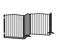 vidaXL Cancello per Cani Porta Pieghevole Nero 4 Pannelli 320cm Pioppo, cancello per animali domestici, cancello per cani, cancello per cuccioli per scale