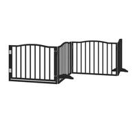 vidaXL Cancello per Cani Porta Pieghevole Nero 4 Pannelli 320cm Pioppo, cancello per animali domestici, cancello per cani, cancello per cuccioli per scale