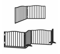 vidaXL Cancello per Cani Porta Pieghevole Nero 6 Pannelli 480cm Pioppo