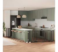 vidaXL Cancello per Cani Porta Pieghevole Nero 9 Pannelli 450cm Pioppo