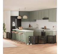 vidaXL Cancello per Cani Porta Pieghevole Nero 9 Pannelli 450cm Pioppo