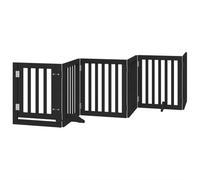 vidaXL Cancello per Cani Porta Pieghevole Nero 9 Pannelli 450cm Pioppo