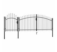 vidaXL Cancello per Giardino a Rete con Serratura e Maniglie Stabile Durevole Ingresso Porta Recinzione in Acciaio Zincato 2x4 m Nero
