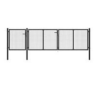 vidaXL Cancello per Giardino a Rete con Serratura e Maniglie Stabile Durevole Ingresso Porta Recinzione in Acciaio Zincato 400x75 cm Antracite