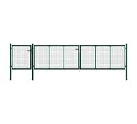 vidaXL Cancello per Giardino a Rete con Serratura e Maniglie Stabile Durevole Ingresso Porta Recinzione in Acciaio Zincato 500x75 cm Verde