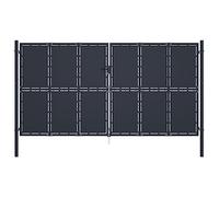 vidaXL Cancello per Giardino con Serratura e Chiavi Robusto Stabile Durevole Ingresso Porta Recinzione in Acciaio Zincato 400x175 cm Antracite