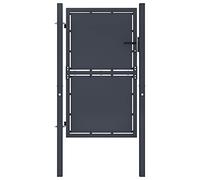 vidaXL Cancello per Giardino con Serratura e Chiavi Robusto Stabile Durevole Ingresso Porta Recinzione in Acciaio Zincato 100x125 cm Antracite