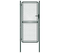 vidaXL Cancello per Giardino con Serratura e Chiavi Robusto Stabile Durevole Ingresso Porta Recinzione in Acciaio Zincato 100x175 cm Verde