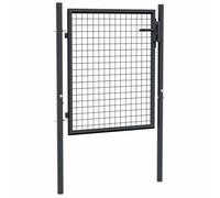 vidaXL Cancello per Giardino in Acciaio Zincato 100x125 cm Grigio