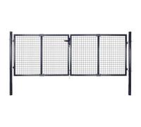 VIDAXL - Cancello Per Giardino In Acciaio Zincato 289x100cm Grigio