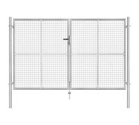 AX Cancello Ingresso 3.06x2m Porta 289x150cm Serratura Chiavi 2 Pali Casa 144764