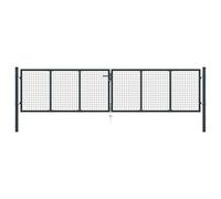 vidaXL Cancello per Giardino in Acciaio Zincato 400x150 cm Grigio