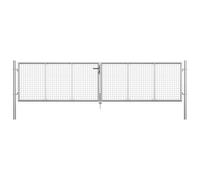 vidaXL Cancello per Giardino in Acciaio Zincato 415x125 cm Argento