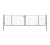 vidaXL Cancello per Giardino in Acciaio Zincato 415x150cm Argento