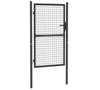 vidaXL Cancello per Giardino in Acciaio Zincato Grigio 100x200 cm