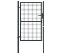 vidaXL Cancello per Giardino in Acciaio Zincato Grigio 100x225 cm