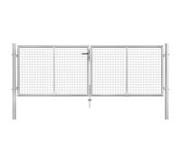vidaXL Cancello per Giardino Patio Design Classico con Chiavi Robusto Antiruggine Ingresso Recinto Recinzione in Acciaio Zincato 306x125cm Argento