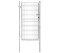 vidaXL Cancello per Giardino Patio Design Classico con Chiavi Robusto Antiruggine Ingresso Recinto Recinzione in Acciaio Zincato 105x200cm Argento