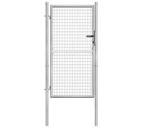 vidaXL Cancello per Giardino Patio Design Classico con Chiavi Robusto Antiruggine Ingresso Recinto Recinzione in Acciaio Zincato 105x200cm Argento