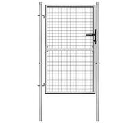 vidaXL Cancello per Giardino Patio Design Classico con Chiavi Robusto Antiruggine Ingresso Recinto Recinzione in Acciaio Zincato 105x175cm Argento