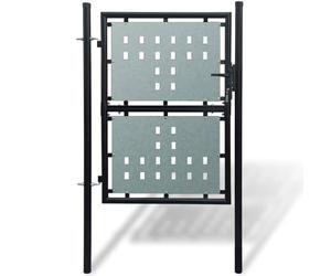 vidaXL Cancello per Recinzione a una Porta Nero 100x200 cm