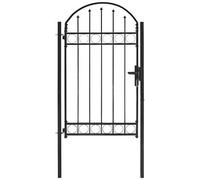 Cancello per recinzione ad arco in acciaio 100x175 cm nero