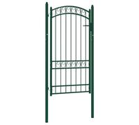 vidaXL Cancello per Recinzione ad Arco in Acciaio 100x175 cm Verde