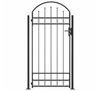 vidaXL Cancello per Recinzione ad Arco con 2 Pali 105x204 cm Nero