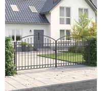 vidaXL Cancello per recinzione ASSEN 401 x 200 cm Acciaio Grigio