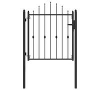 vidaXL HORST 100 x 100 cm metallo nero con serratura, porta di sicurezza per esterni, recinzione metallica moderna, resistente, elegante e resistente alle intemperie