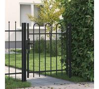 vidaXL Cancello per recinzione BOXTEL con arco superiore 1x1 m Nero