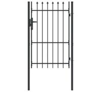 vidaXL Cancello per recinzione con blocco Grigio 103 x 200 cm
