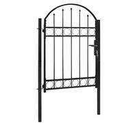 vidaXL Cancello per recinzione ASSEN con parte superiore ad arco in acciaio 102x125 cm Nero