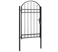 vidaXL Cancello per recinzione Assen con parte superiore ad arco in acciaio 102x175 cm Nero