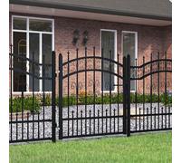 vidaXL Cancello per recinzione con punta a lancia nero 103x100 cm in acciaio verniciato a polvere