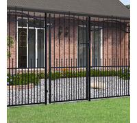 vidaXL Cancello per recinzione con punta a lancia nero 103x175 cm in acciaio verniciato a polvere