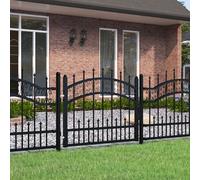 vidaXL Cancello per recinzione con punta a lancia nero 103x75 cm in acciaio verniciato a polvere