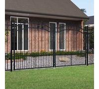 vidaXL Cancello per recinzione con punta a lancia nero 305x150 cm in acciaio verniciato a polvere