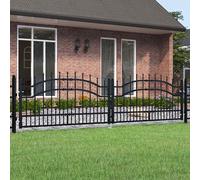 vidaXL Cancello per recinzione con punta a lancia nero 305x75 cm in acciaio verniciato a polvere