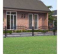 vidaXL Cancello per recinzione con punta a lancia nero 406x75 cm in acciaio verniciato a polvere