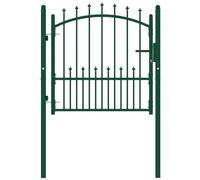 VIDAXL - Cancello Per Recinzione Con Punte In Acciaio 100x100 Cm Verde