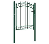 vidaXL Cancello per Recinzione Emmen con Punte in Acciaio 103x109,5 cm Verde