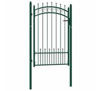 vidaXL Cancello per Recinzione con Punte in Acciaio 100x150 cm Verde