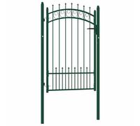 vidaXL Cancello per Recinzione con Punte in Acciaio 100x150 cm Verde