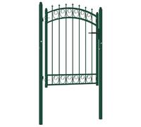 vidaXL Cancello per Recinzione Emmen con Punte in Acciaio 103x109,5 cm Verde