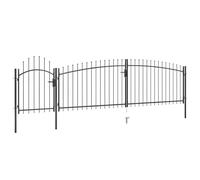 vidaXL Cancello da Giardino con Punta a Lancia Entrata per Staccionate Punto di Ingresso Porta Cancellata per Inferriate Porta 5x1,75 m Nero