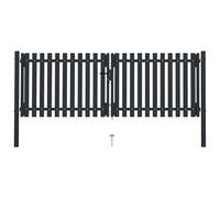 VIDAXL - Cancello per Recinzione Doppio in Acciaio 306x175 cm Antracite