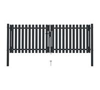 vidaXL Cancello per Recinzione Doppio in Acciaio 306x175 cm Antracite