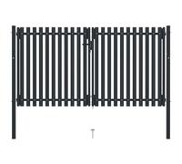 VIDAXL - Cancello Per Recinzione Doppio In Acciaio 306x220 Cm Antracite