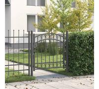 vidaXL Cancello per recinzione EMMEN 100 x 100 cm, Sicurezza per Giardino e Terrazza, Cancello in Acciaio Moderno, Barriera Resistente, Montaggio Facile